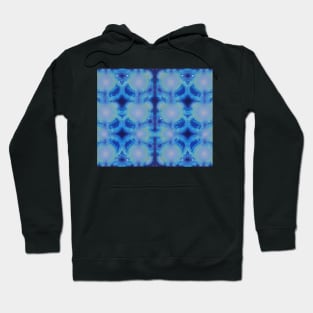 Light Steel Blue Aesthetic - Blue Fractals Abstract Pattern Hoodie